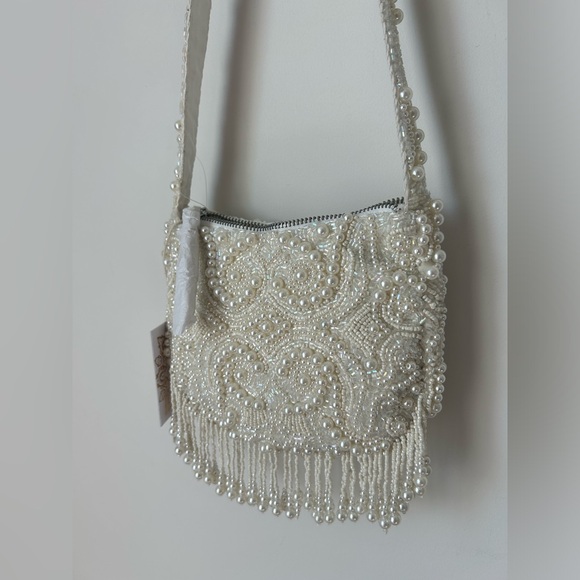 Viral Made in India Pearl & Bead Crossbody Fringe Bag - Picture 7 of 7